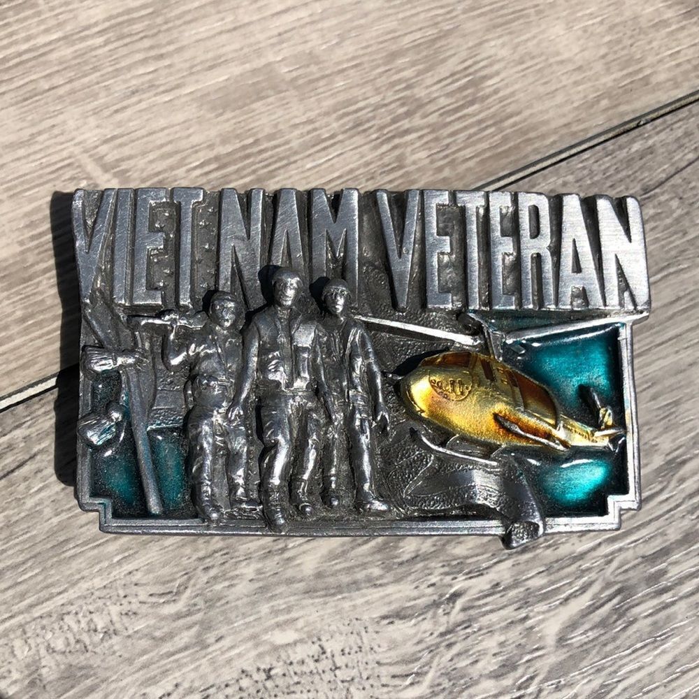 Vietnam veteran belt buckle made in USA